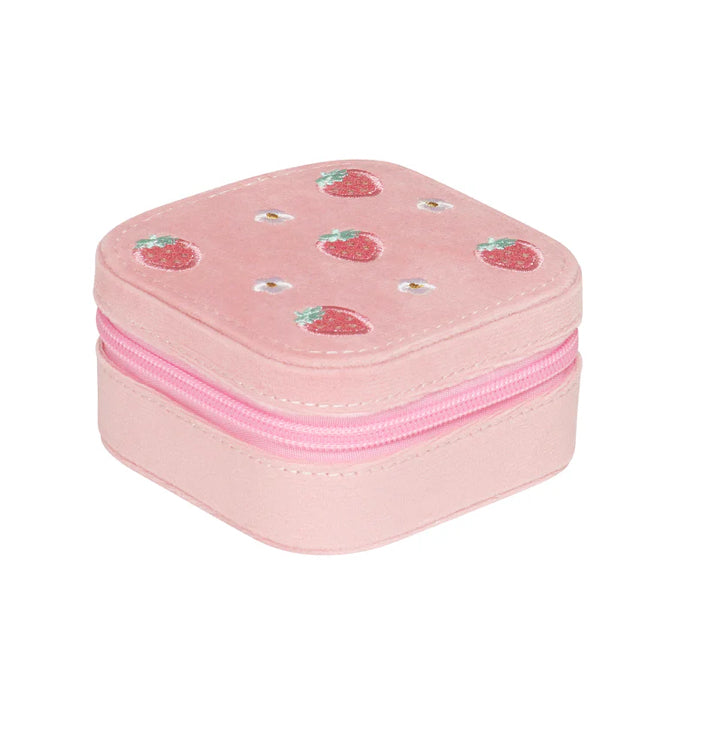 Sweet strawberry square jewellery box