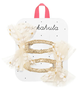 Daisy Tulle Bow Clips