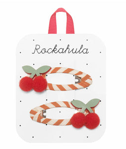 Stripy Cherry Clips