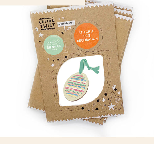 Stitched egg decoration