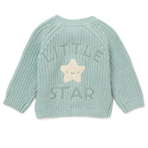 LITTLE STAR COTTON KNIT CARDIGAN