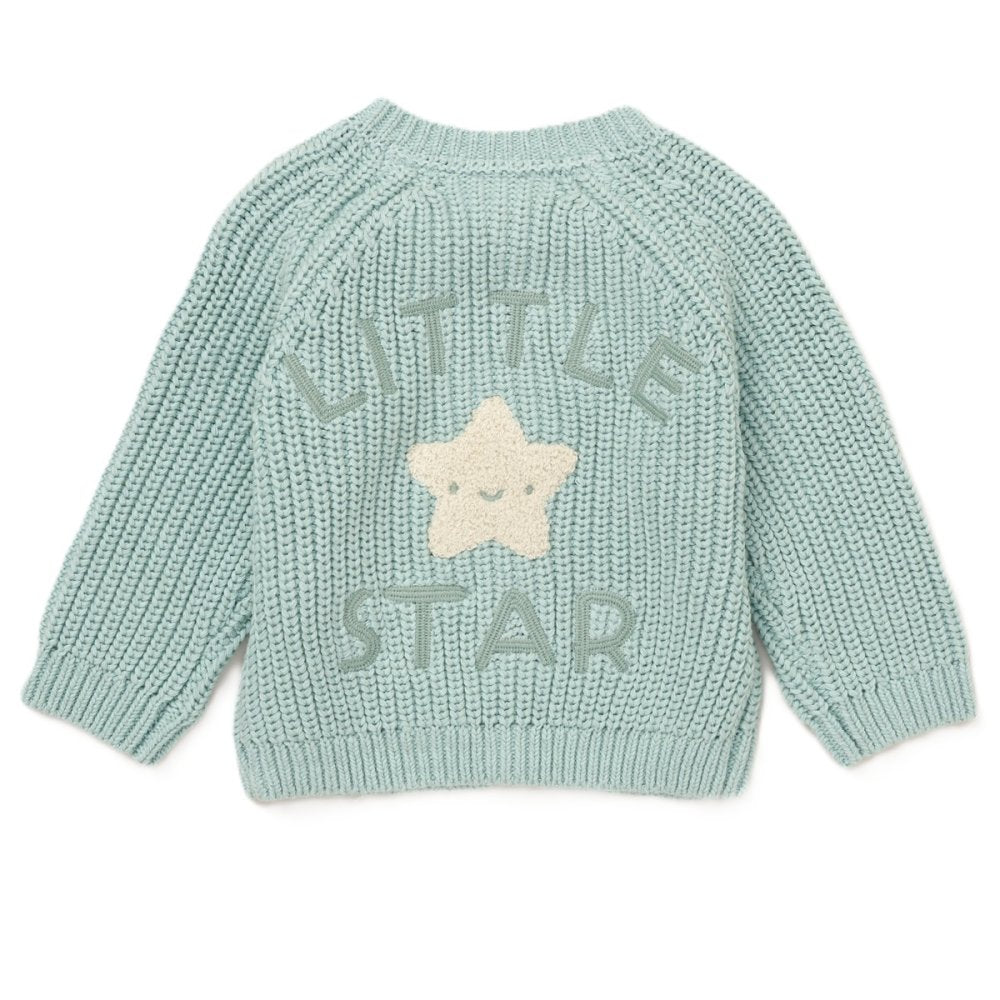LITTLE STAR COTTON KNIT CARDIGAN