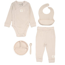 Load image into Gallery viewer, Beige Ribbed Outfit and Dinner Set Gift Set