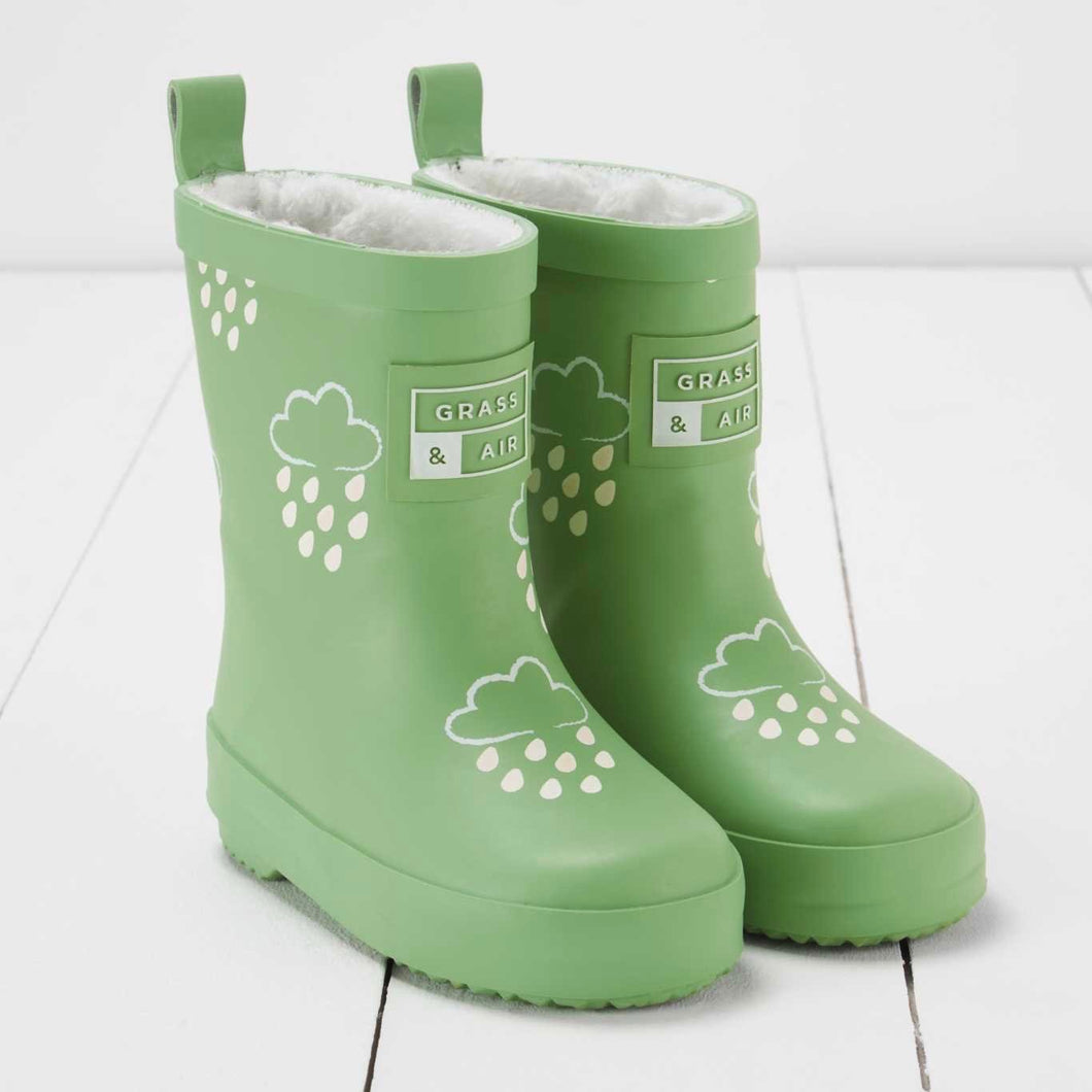 Olive Cloud Fleece Lined Wellies