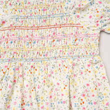 Load image into Gallery viewer, Smocked Floral Dress - Bright Yellow/Blue/Pink