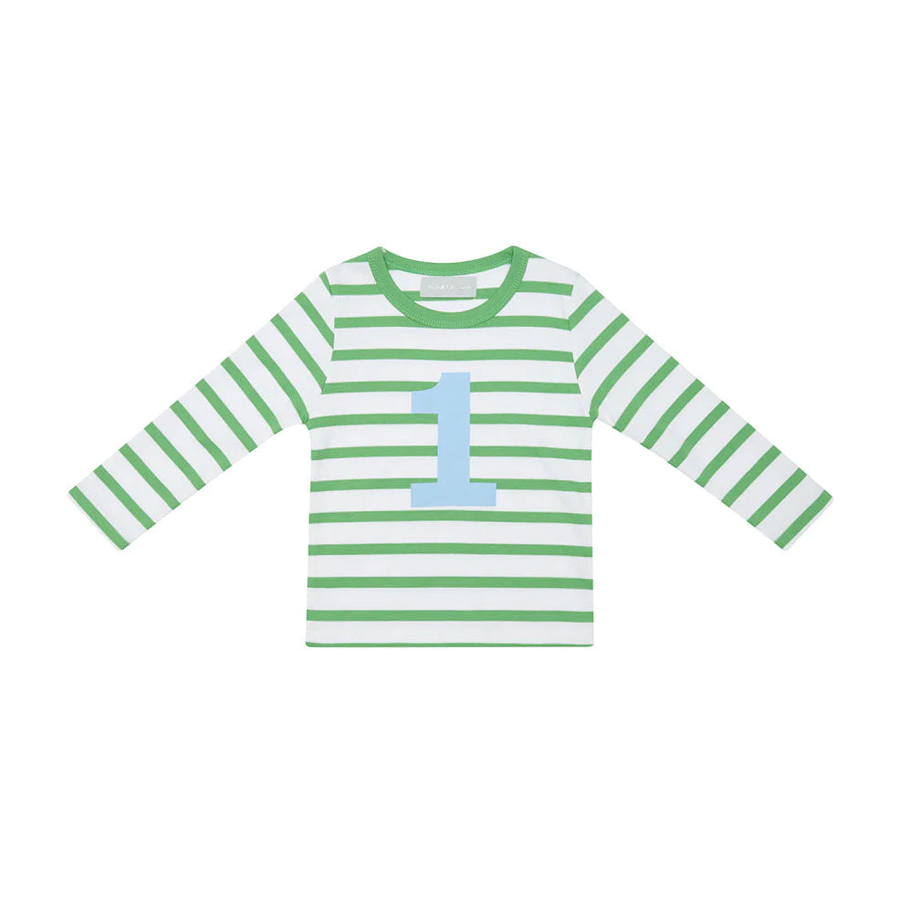 GRASS GREEN & WHITE BRETON STRIPED NUMBER TSHIRT
