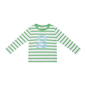 GRASS GREEN & WHITE BRETON STRIPED NUMBER TSHIRT