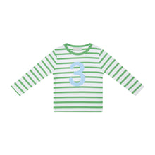 Load image into Gallery viewer, GRASS GREEN &amp; WHITE BRETON STRIPED NUMBER TSHIRT
