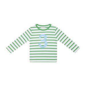 GRASS GREEN & WHITE BRETON STRIPED NUMBER TSHIRT
