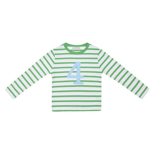 GRASS GREEN & WHITE BRETON STRIPED NUMBER TSHIRT