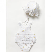 Load image into Gallery viewer, Girls Muslin Safari Romper and Hat