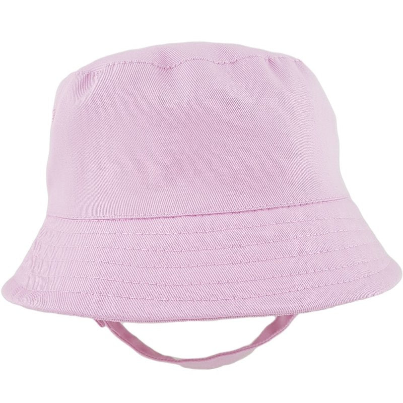 Pink bucket hat with strap