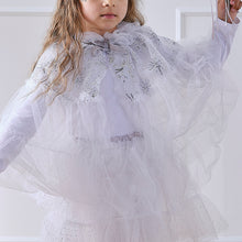 Load image into Gallery viewer, Little Rays White &amp; Silver Sparkle Fairy Princess Costume Cape