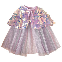 Load image into Gallery viewer, Little Rays Purple Sequin Mermaid Costume Cape