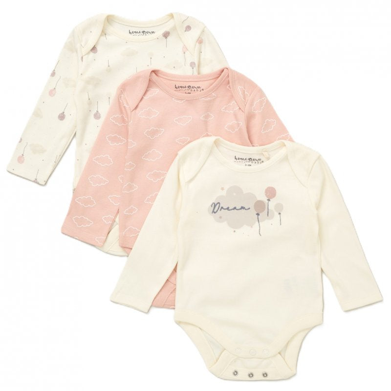 Organic - Dream Set of 3 Long Sleeve Bodysuits