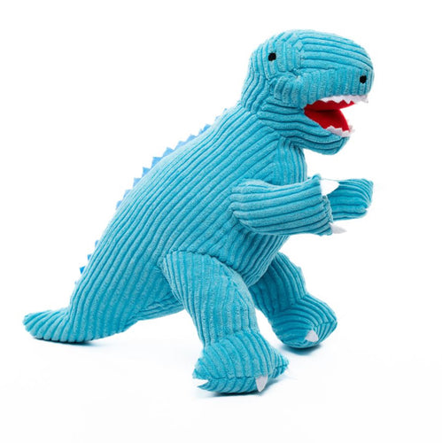 Blue Corduroy T Rex Dinosaur Toy