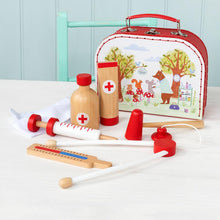 Load image into Gallery viewer, Wooden doctor&#39;s play set - Woodland Friends