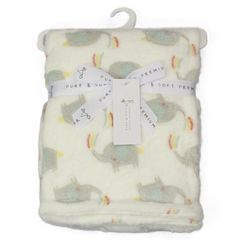 BABY ELEPHANT CUDDLE FLEECE WRAP WITH SHERPA BACK