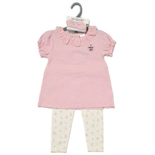 Load image into Gallery viewer, ROSE PINK MUSLIN FABRIC TOP, LEGGINGS &amp; HEADBAND OUTFIT