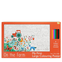 Load image into Gallery viewer, Large Colouring Poster with Pencils - On The Farm
