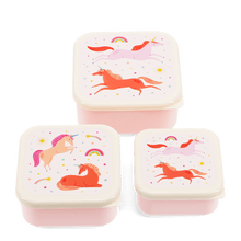 Load image into Gallery viewer, Unicorn Set of 3 Snack Lunch boxes