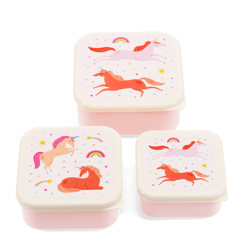 Unicorn Set of 3 Snack Lunch boxes
