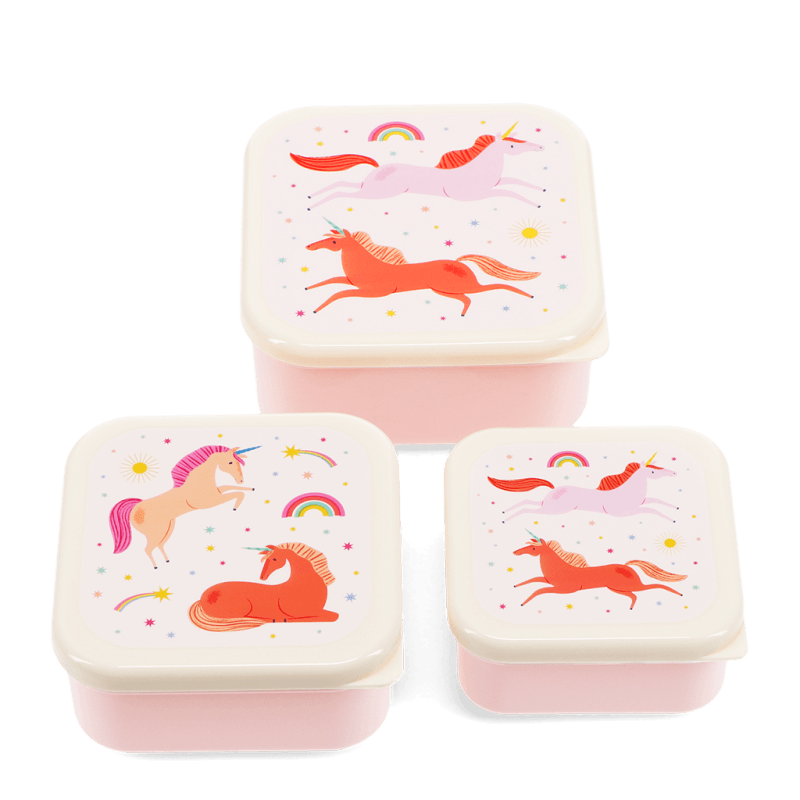 Unicorn Set of 3 Snack Lunch boxes