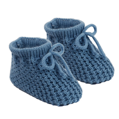 Denim Blue Baby Booties