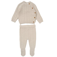 Load image into Gallery viewer, Beige Knitted Textured Button Outfit
