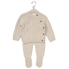 Load image into Gallery viewer, Beige Knitted Textured Button Outfit