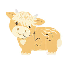 Load image into Gallery viewer, Highland Cow Wooden Puzzle