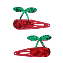 Load image into Gallery viewer, Glitter Cherry Clips