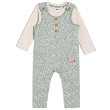 Load image into Gallery viewer, Green Sprig  print 2 Piece Dungaree Set