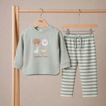 Load image into Gallery viewer, Unisex Farm Animal Top And Striped Jogger Set