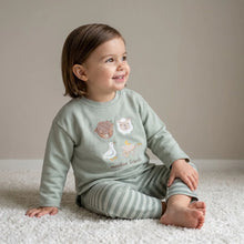 Load image into Gallery viewer, Unisex Farm Animal Top And Striped Jogger Set