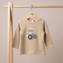 Load image into Gallery viewer, Baby Boys Beige Tractor Embroidered Long Sleeve Top