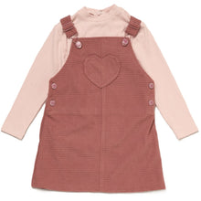 Load image into Gallery viewer, Pink Pinafore Dress With Heart pockets