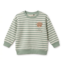Load image into Gallery viewer, Green Striped Highland Cow Sweatshirt