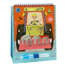 Load image into Gallery viewer, Magic Colour Changing Watercard Easel and Pen - Construction