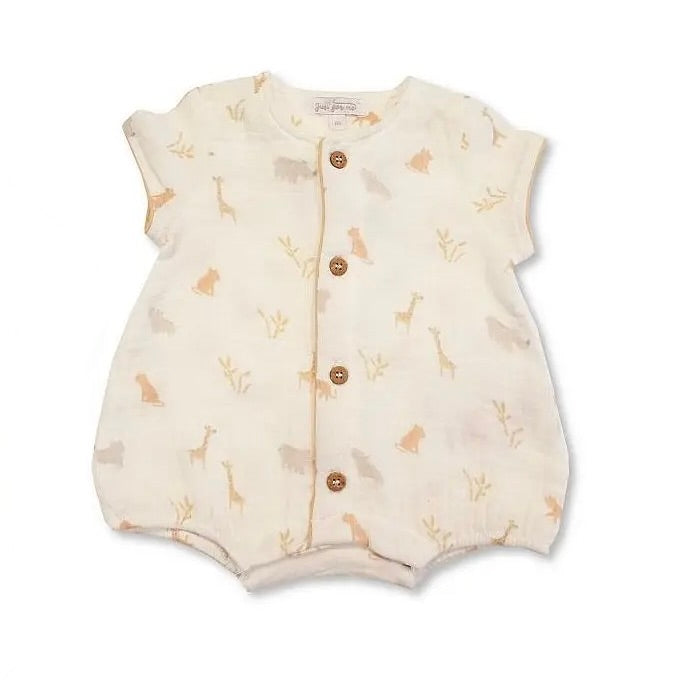 Cotton Safari Print Romper