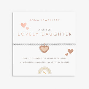 Kids' A Little 'Daughter' Bracelet In Silver And Rose Gold Plating