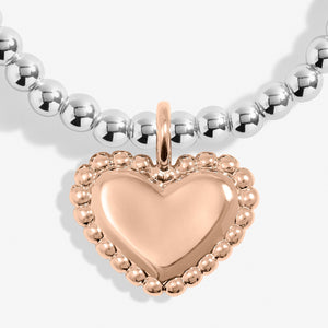 Kids' A Little 'Daughter' Bracelet In Silver And Rose Gold Plating