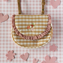 Load image into Gallery viewer, Gingham Embroidered Ruffle Bag
