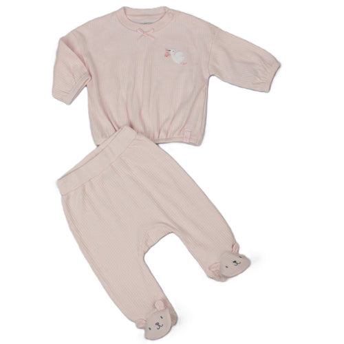 Pink Ribbed Stork Outfit
