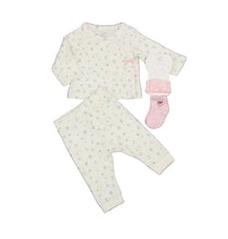 Load image into Gallery viewer, Pink Floral Woodland Waffle Top And Trouser Set