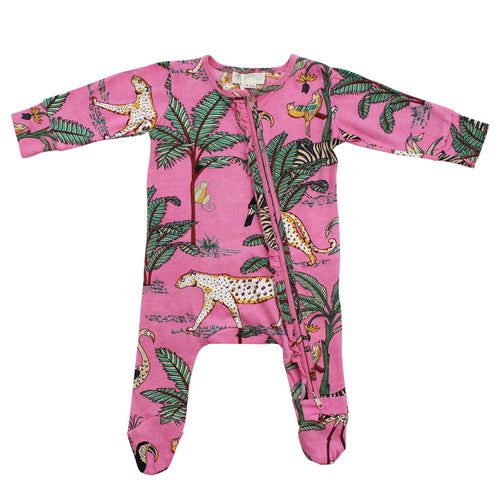 Pink Safari Jumpsuit With Zip