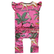 Load image into Gallery viewer, Pink Safari Short Sleeve Jumpsuit