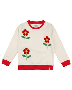 FLOWER EMBROIDERED SWEATSHIRT