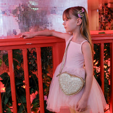 Load image into Gallery viewer, Love Heart Gold Glitter Bag