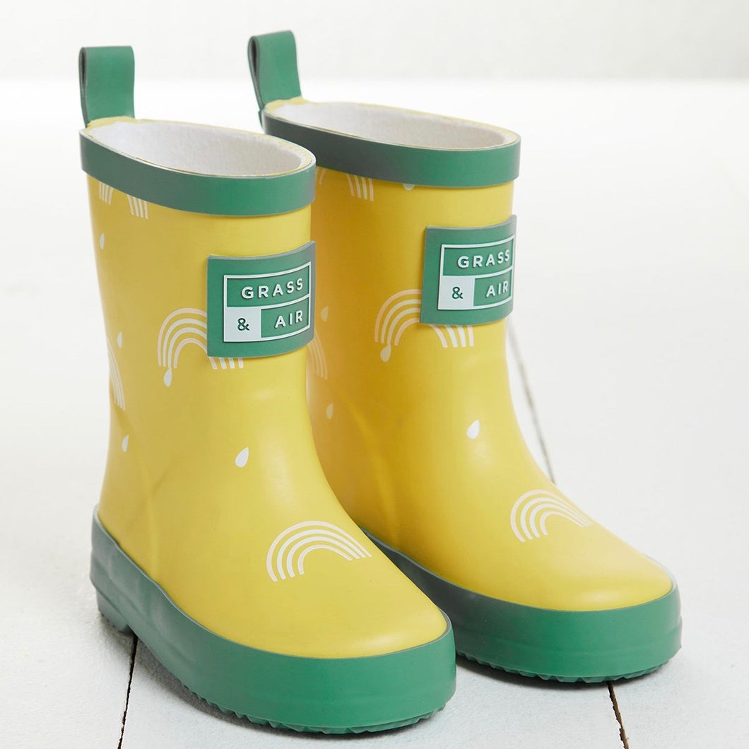 Yellow Rainbow Wellies